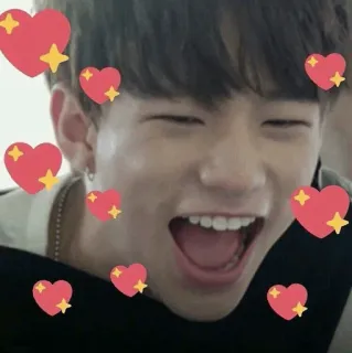 💛 1399a130 homme, coeurs, souriant, joyeux, personne, coréen whatsapp sticker