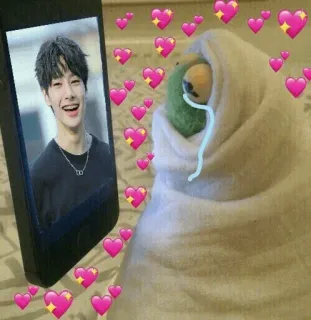 💛 c90461dd mème, mignon, coeur, téléphone, triste, pleurer, idole whatsapp sticker