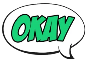 👍 810a3583 OKAY oké, tekstballon, tekst, woord, groen, cool telegram sticker