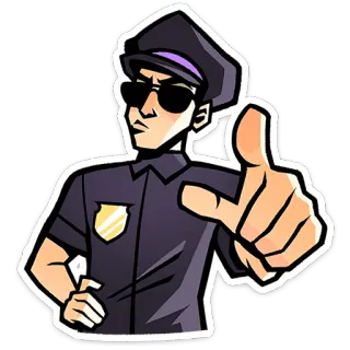 ⭐ 1152eda8 policier, forces de l'ordre, dessin animé, flic, autorité telegram sticker
