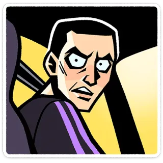 ⭐ 4761f63c homme, conduite, voiture, en colère, portrait, autocollant telegram sticker