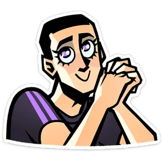 ⭐ 6748568a dessin animé, personne, yeux, personnage, mains telegram sticker