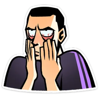⭐ 92386610 Facepalm, Déception, Frustration, Dessin animé, Triste, Épuisement, Fatigué telegram sticker