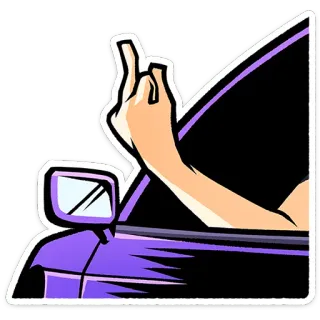 ⭐ b6112a59 doigt d'honneur, geste, offensant, impoli, voiture, main, va te faire foutre telegram sticker