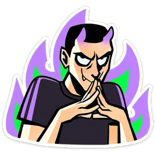 ⭐ f0699264 diable, démon, dessin animé, méchant, maléfique, cornes telegram sticker
