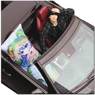 🏎 b690f1fb osoba, samochód, anime, poduszka telegram sticker