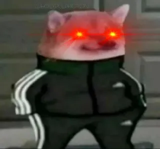 🤩 9fa2a3ba собака, мем, злой, гопник, красные глаза telegram sticker