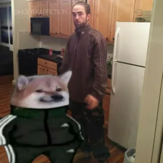 😐 e0f52321 doge, мем, роберт паттинсон, adidas, кухня telegram sticker