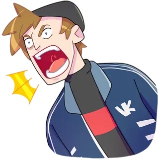 🗣 bb4c6fc9 Мультфильм, Кричащий, Злой, В шоке, Кричать, Эмоция, Мужчина whatsapp sticker