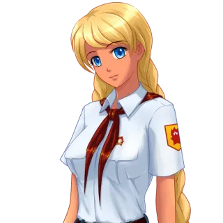 😐 031799a8 Anime, Chica, Soviético, Pionero, Uniforme telegram sticker