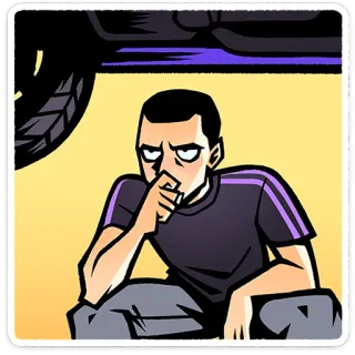 🤔 0a803259 ช่างยนต์, รถยนต์, รถ, ซ่อม, การ์ตูน, ยานพาหนะ telegram sticker