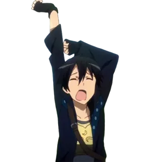 😴 04a6388a Anime, Kreskówka, Postać, Ziewanie, Znudzony, Wyczerpany telegram sticker