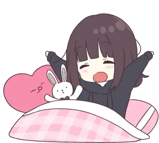 😄 779723eb anime, słodkie, śpiąca, dziewczyna, chibi, kawaii telegram sticker