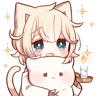 🕯 1d21972d anime, catboy, kawaii, candle, cute, sticker, chibi telegram sticker