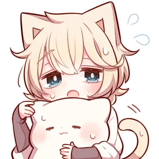 😰 7fc049cc cat, anime, cute, kawaii, ears, furry, blush telegram sticker