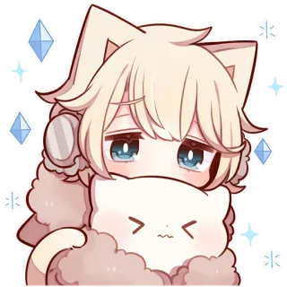 ☺️ cde49997 anime, cat ears, winter, kawaii, cute, furry telegram sticker