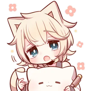 📝 cf98aedd cat, animal, kawaii, cute, anime, manga, cartoon telegram sticker