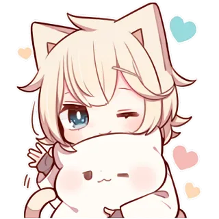 😉 e573a8d6 anime, cat, cute, kawaii, sticker, chibi, manga telegram sticker