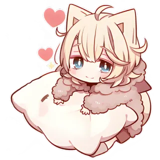 😉 78f5165e kawaii, mignon, chibi, animal, animé, cœur, furry telegram sticker