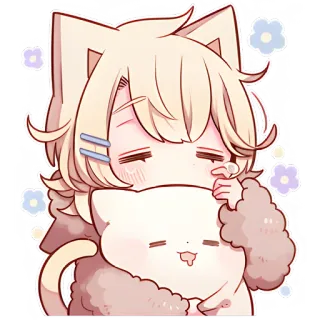 🥱 8775c280 chat, animé, mignon, kawaii, chaton, animal, poilu, fille chat telegram sticker