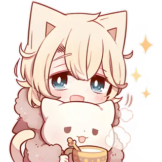 ☕ 9e6cd40e Anime, Chat, Kawaii, Mignon, Manga, Autocollant, Furry telegram sticker