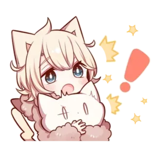 🌟 b0676220 애니메이션, 카와이, 고양이, 느낌표, 귀여운, 일러스트 telegram sticker