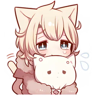 😭 82dc66a4 アニメ, 猫耳男子, 悲しい, 泣き, 可愛い, かわいい telegram sticker