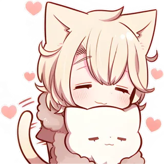 🥰 89cd4a1f アニメ, かわいい, 猫耳, ハート, 可愛い, 漫画, ケモ telegram sticker