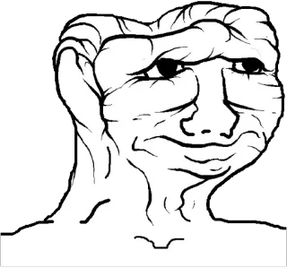 😦 a8b9a387 Meme, Wojak, Ritratto, Faccia, Collo telegram sticker