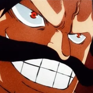 🪐 57a204e8 Gol D. Roger One Piece Аниме, Пират, Усы, Ухмылка, Ван Пис telegram sticker