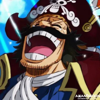 🪐 5fb29463 Gol D. Roger One Piece Аниме, Пират, One Piece, Гол Д. Роджер, Смеется, Счастливый telegram sticker