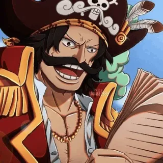 🪐 92afa5fe Gol D. Roger One Piece Аниме, Пират, Манга, Гол Д. Роджер, One Piece, Персонаж telegram sticker