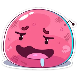 😨 20294e0c 黏液, 粉色, 卡通, 可爱, 怪物, 角色 telegram sticker