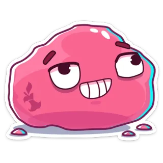 🤯 2654a53a 水滴, 卡通, 可爱, 粉色, 贴纸, 角色 telegram sticker