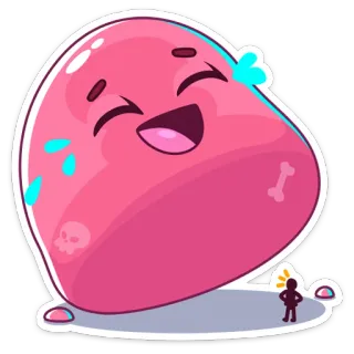 😆 9c9ad8b1 怪物, 搞笑, 卡通, 粉色, 角色, 可爱, 骨头, 骷髅, 滑稽 telegram sticker