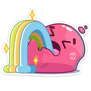 🤮 a9624747 史莱姆, 呕吐物, 彩虹, 卡哇伊, 可爱, 生病, 贴纸 telegram sticker
