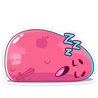 😑 c5c4d9ca 贴纸, 史莱姆, 睡觉, 剑, 头骨, 苹果 telegram sticker