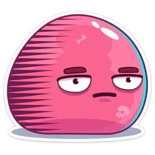 😐 cb7b6e28 水滴, 史莱姆, 卡通, 粉色, 可爱, 搞笑, 角色 telegram sticker