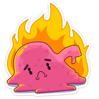 🤯 f4a12be1 贴纸, 卡通, 火, 融化, 悲伤, 软泥 telegram sticker