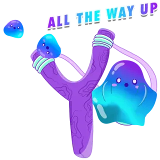 🙈 1c74c6eb ALL THE WAY UP 贴纸, 弹弓, 怪物, 蓝色, 紫色, 卡通 telegram sticker