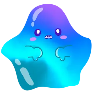 👎 441e40aa 小水滴, 可爱, 卡通, 贴纸, 蓝色, 卡哇伊 telegram sticker