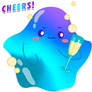 😏 91994a3b Cheers! 庆祝, 饮料, 干杯, 角色, 可爱, 有趣 telegram sticker