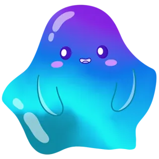 👋 f033f1c7 史莱姆, 可爱, 软泥怪, 卡通, 角色, 卡哇伊 telegram sticker