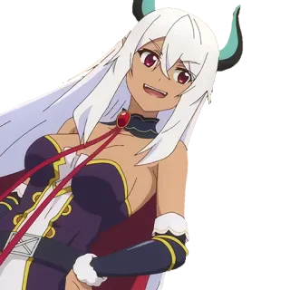 🤨 0071c4e5 อนิเมะ, ตัวละคร, ปีศาจ, เขา, ผู้หญิง telegram sticker