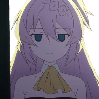 😐 35e2ad3b อนิเมะ, ตัวละคร, ผู้หญิง, เบื่อ, เหนื่อย, ผมยาว telegram sticker