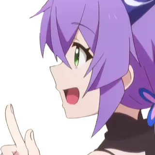 🤔 561dccfe อนิเมะ, ผู้หญิง, ผมสีม่วง, การ์ตูน telegram sticker