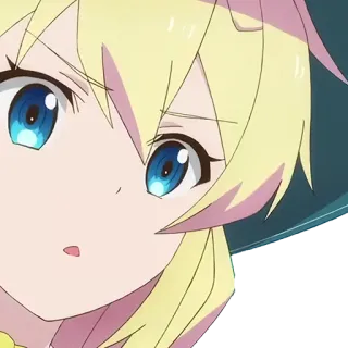 😯 5933cff7 อนิเมะ, ผู้หญิง, ผมบลอนด์, ตาสีฟ้า, การ์ตูน telegram sticker