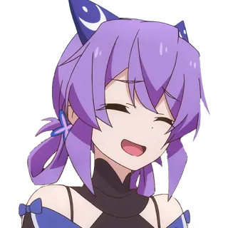 😅 d64b6ee7 อนิเมะ, การ์ตูน, ผมสีม่วง, น่ารัก telegram sticker