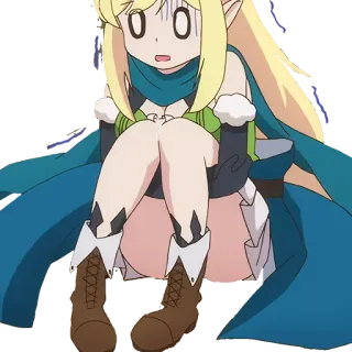 😰 e9fd0a8a เอลฟ์, อนิเมะ, การ์ตูน, แฟนตาซี, กลัว telegram sticker