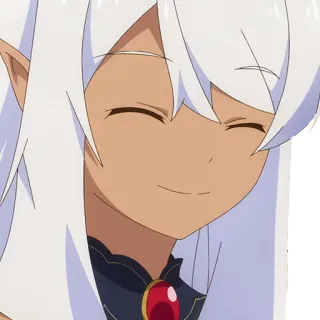 😊 fcbf9691 อนิเมะ, เอลฟ์, ยิ้ม, น่ารัก telegram sticker